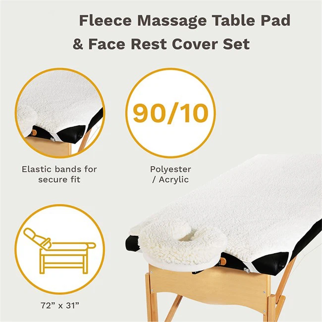 Fleece Massage Table Pad and Face Rest Cover Set